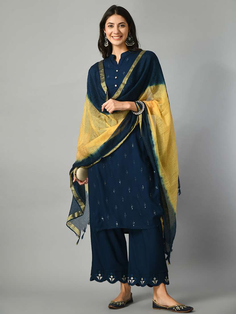 women embroidered rayon suit set