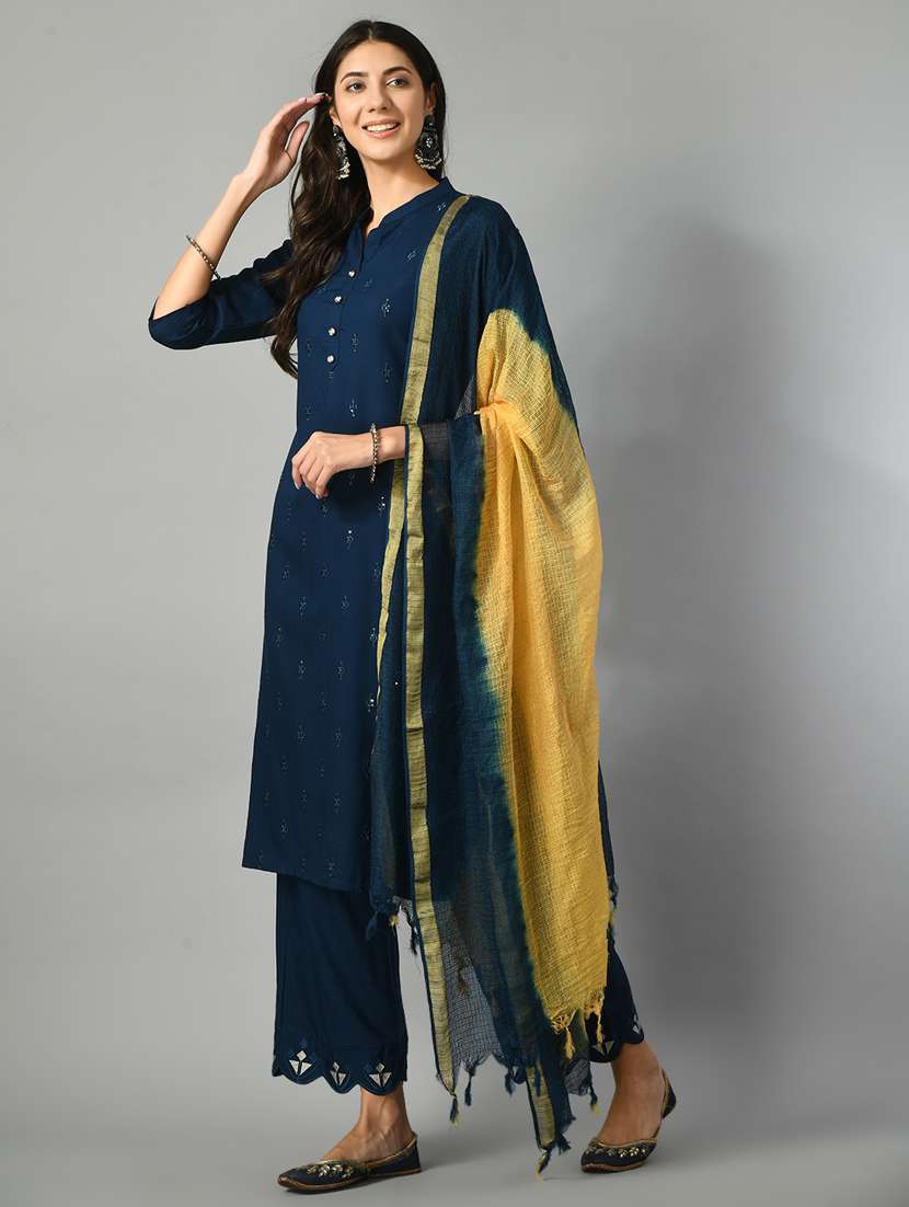 women embroidered rayon suit set - 20968625 -  Standard Image - 3