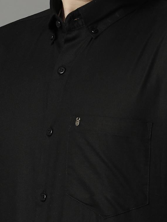 men black solid formal shirt - 20968697 - Standard Image - 3