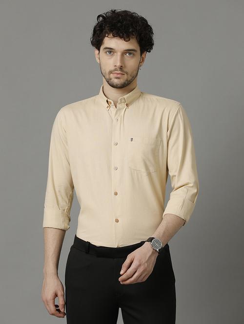 cream cotton formal shirt - 20968699 - Standard Image - 0