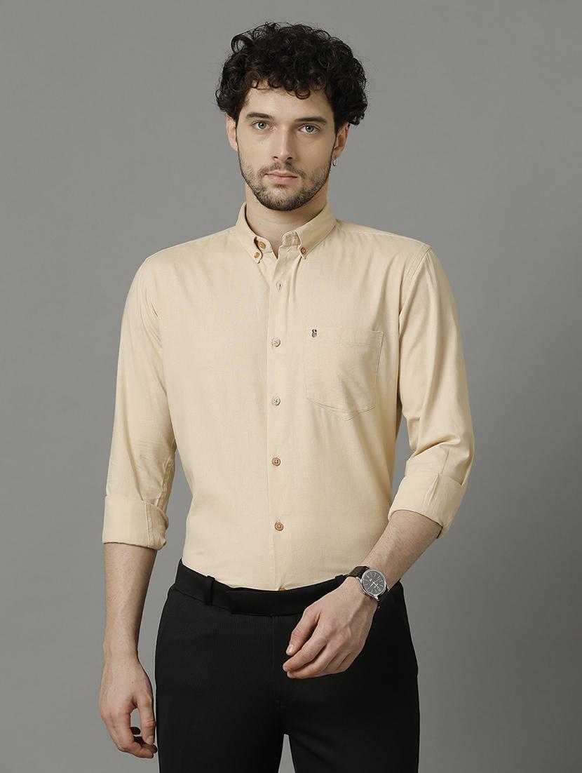 cream cotton formal shirt - 20968699 - Zoom Image - 0
