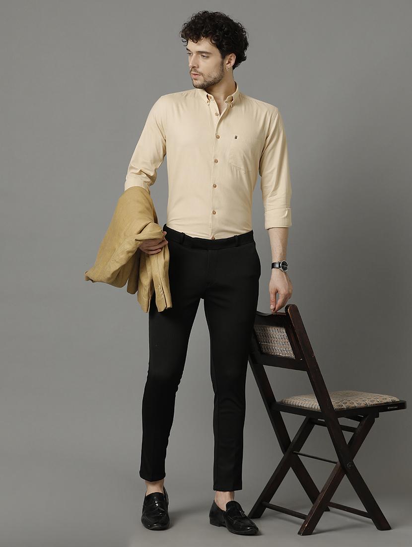 cream cotton formal shirt - 20968699 - Standard Image - 3