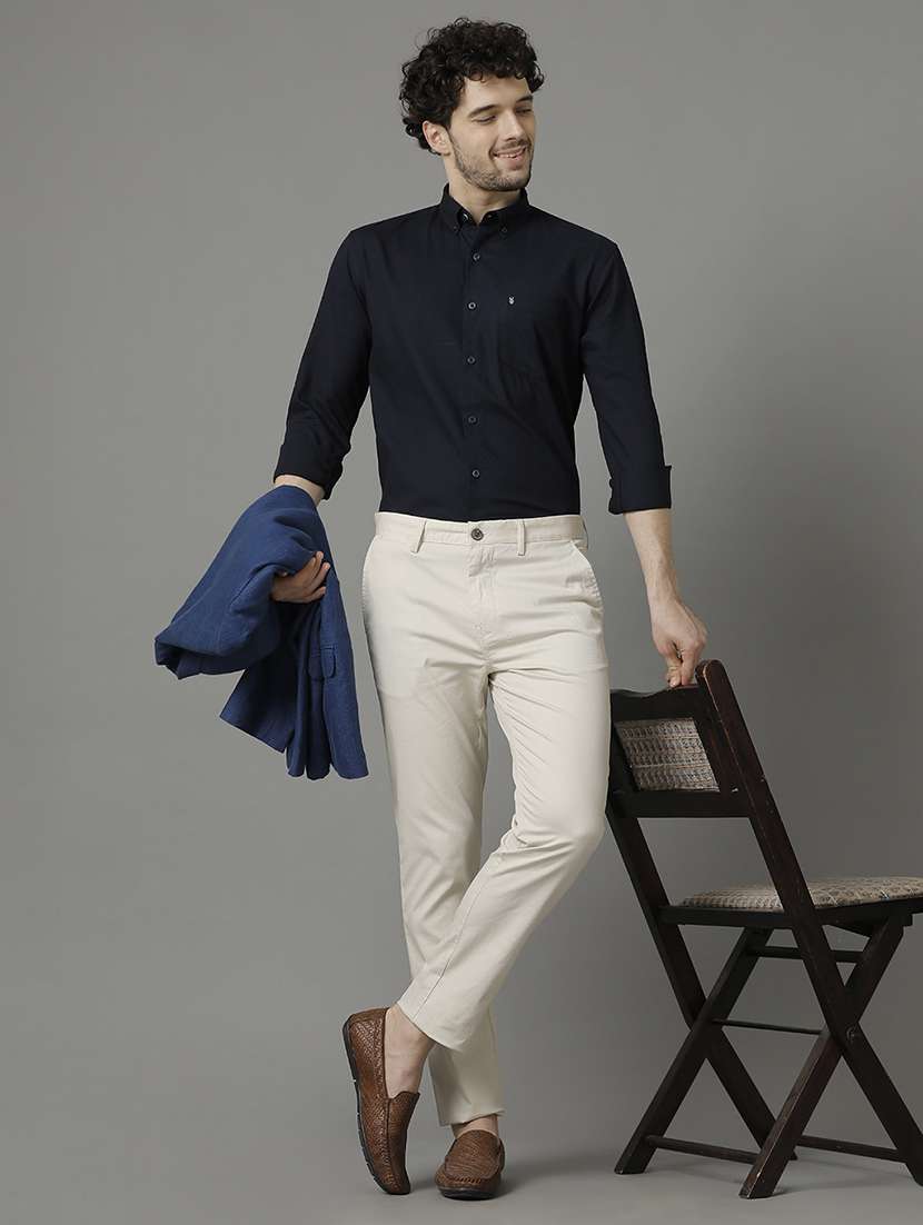 navy blue cotton formal shirt - 20968706 -  Standard Image - 3