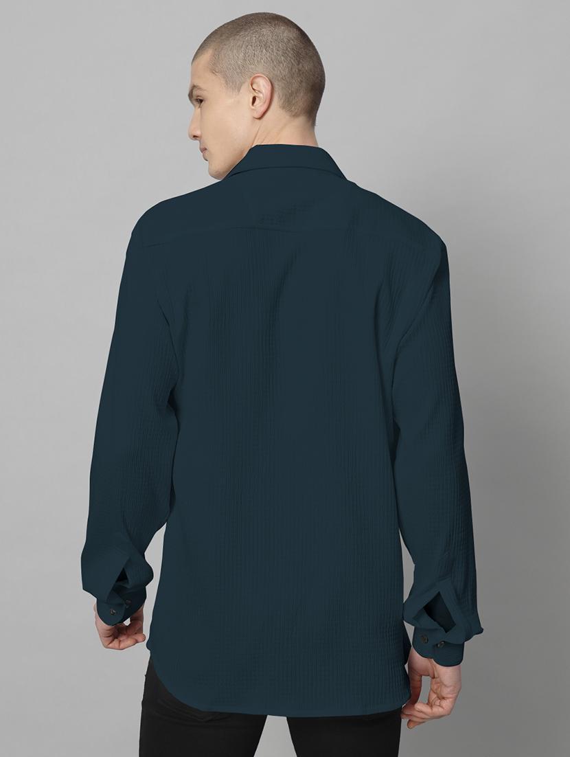 teal solid casual shirt - 20968735 - Standard Image - 3