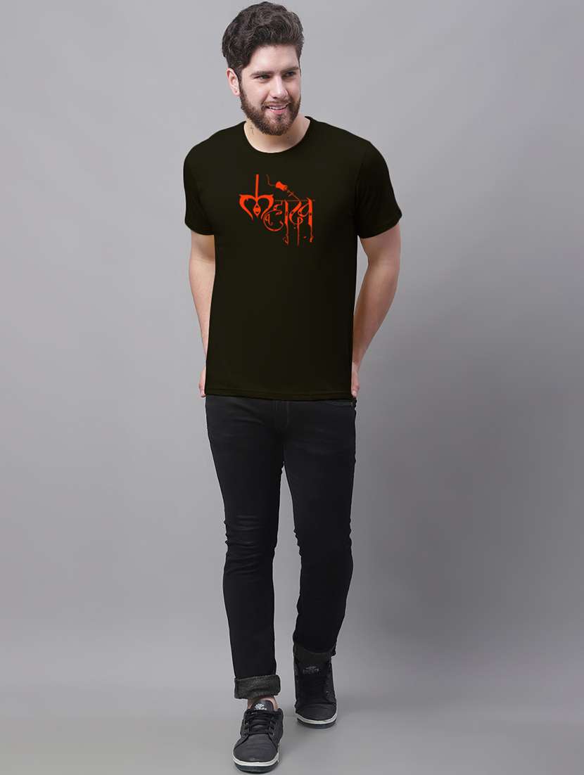 men round neck chest printed t-shirt - 20968816 - Standard Image - 3