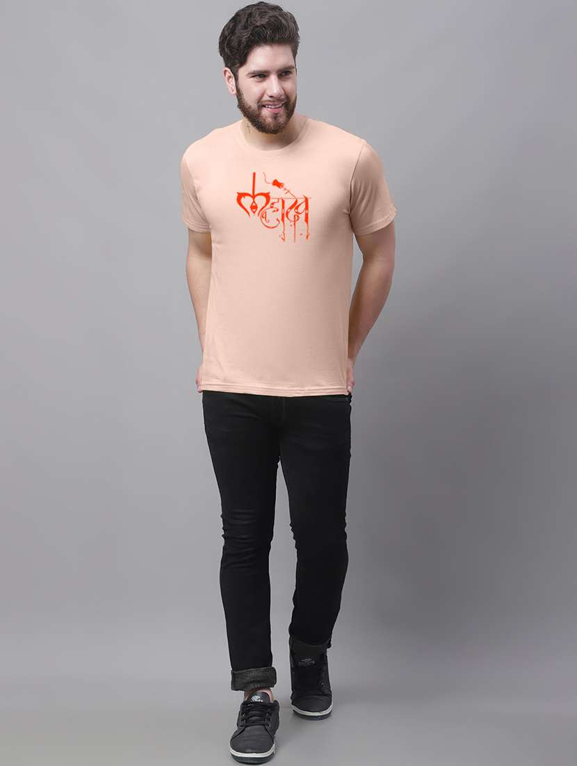 men round neck chest printed t-shirt - 20968822 - Standard Image - 3