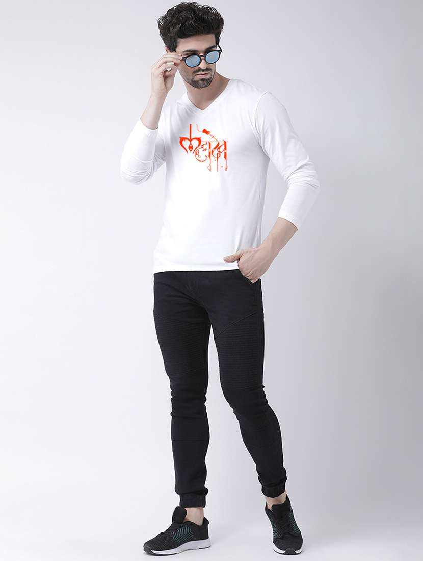 men v-neck chest printed t-shirt - 20968827 - Standard Image - 3