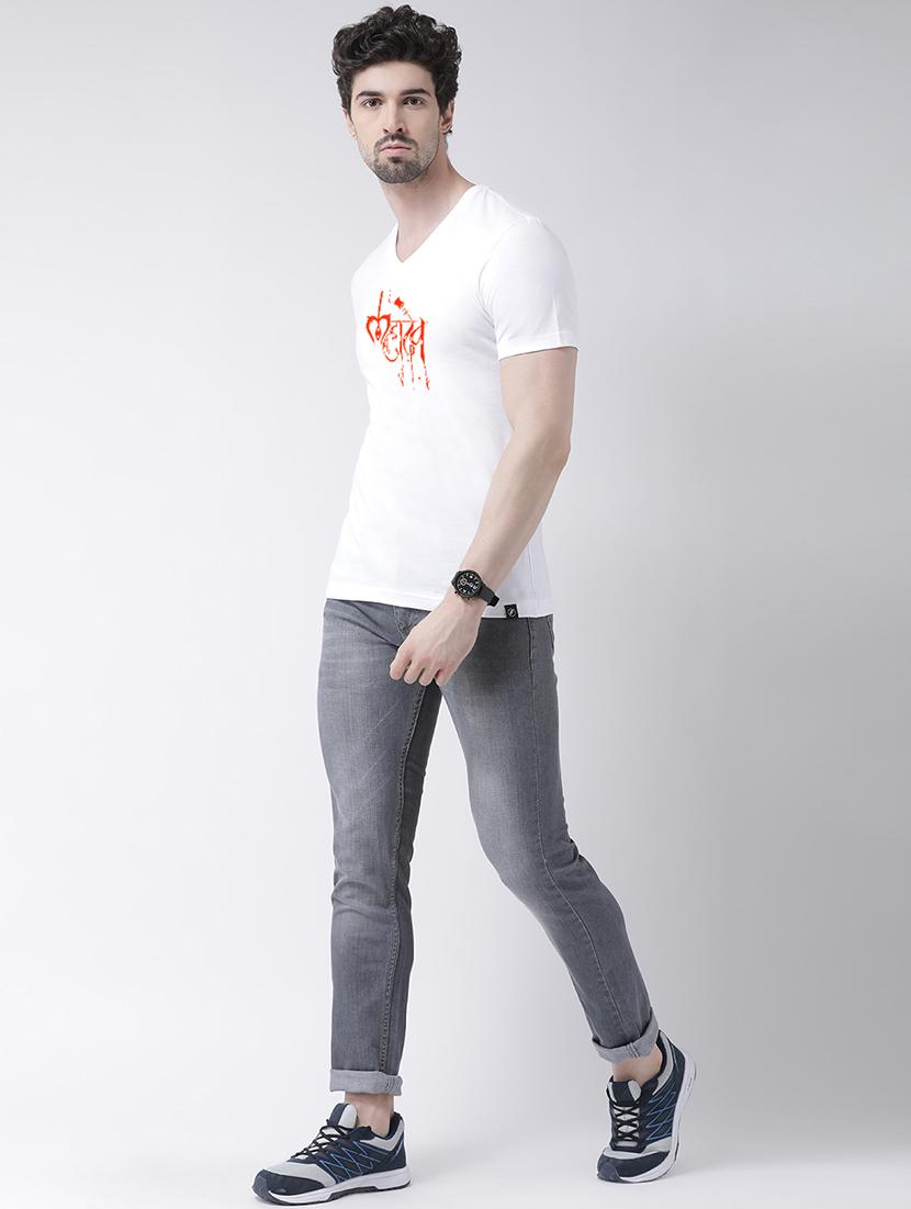men v-neck chest printed t-shirt - 20968837 - Standard Image - 3