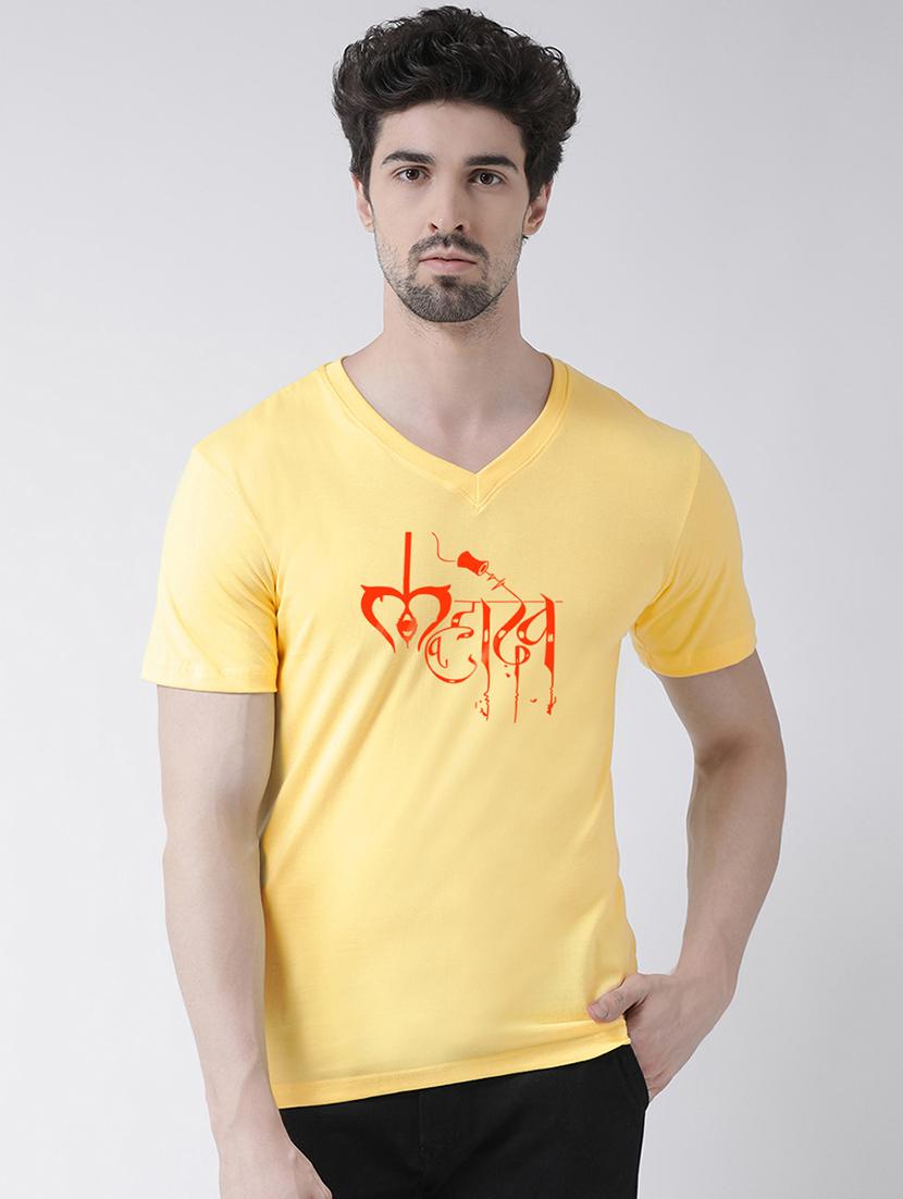 men v-neck chest printed t-shirt - 20968839 - Zoom Image - 0
