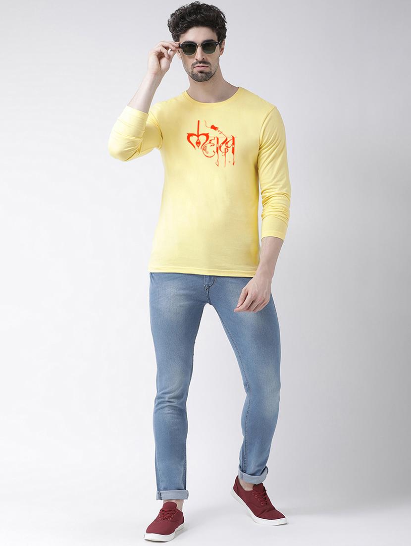 men round neck chest printed t-shirt - 20968849 - Standard Image - 3
