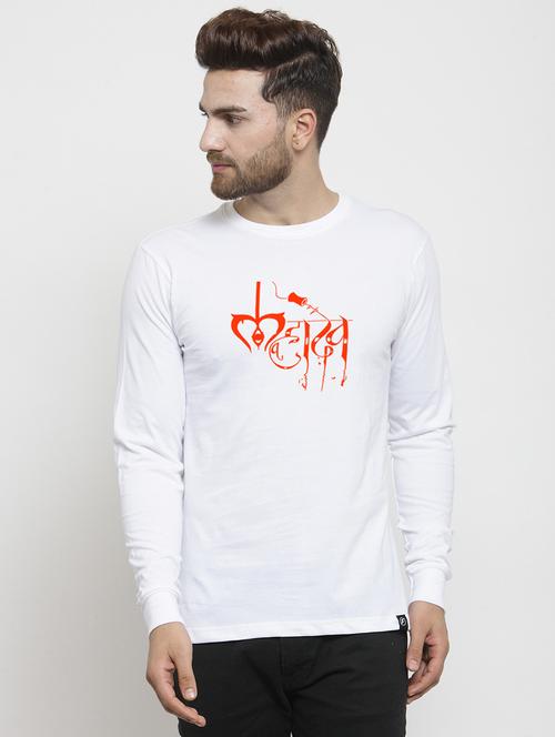 men round neck chest printed t-shirt - 20968857 - Standard Image - 0