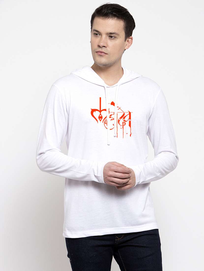 men hood neck chest printed t-shirt - 20968866 -  Zoom Image - 0