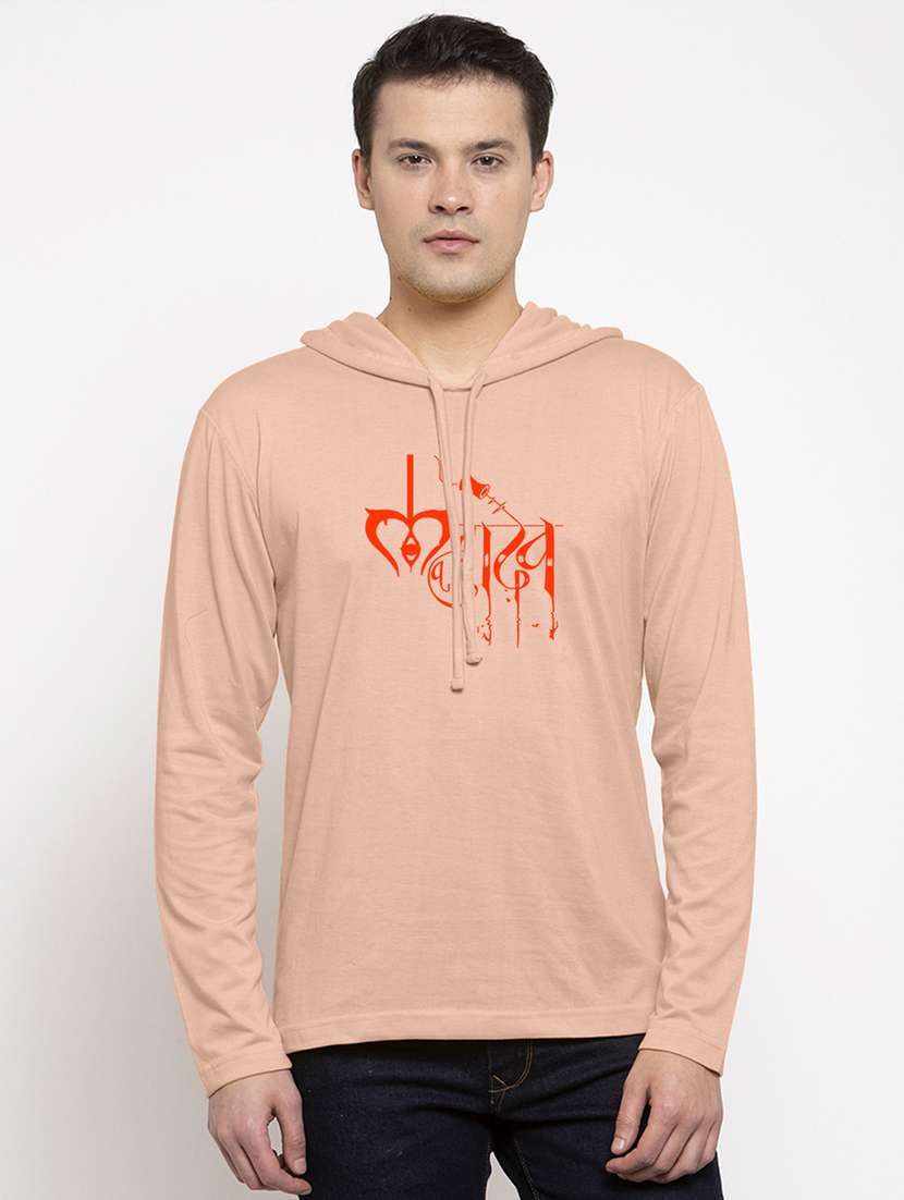 men hood neck chest printed t-shirt - 20968870 - Zoom Image - 0