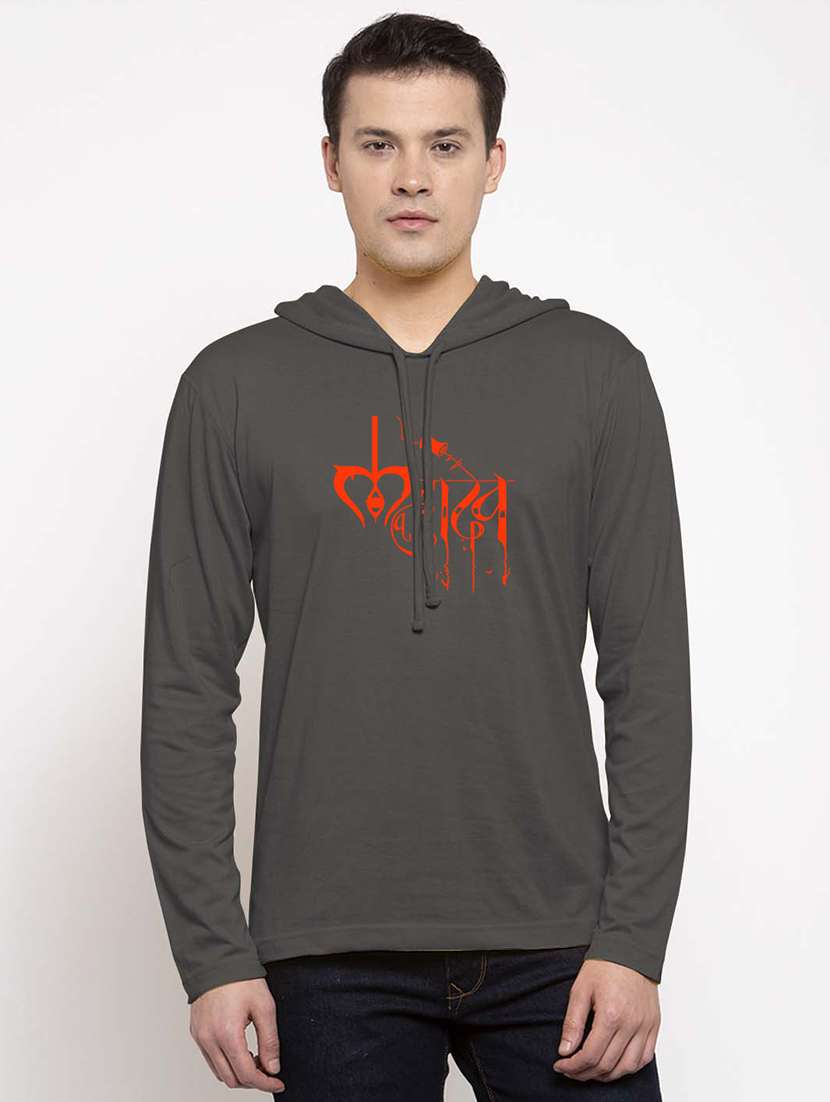 men hood neck chest printed t-shirt - 20968872 -  Zoom Image - 0