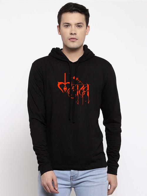 men hood neck chest printed t-shirt - 20968873 - Standard Image - 0
