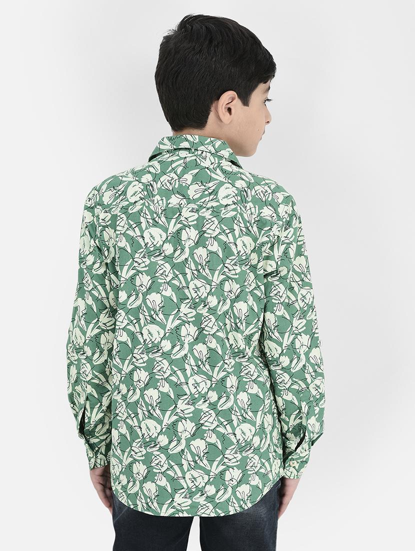 green floral print cotton shirt - 20969013 - Standard Image - 3