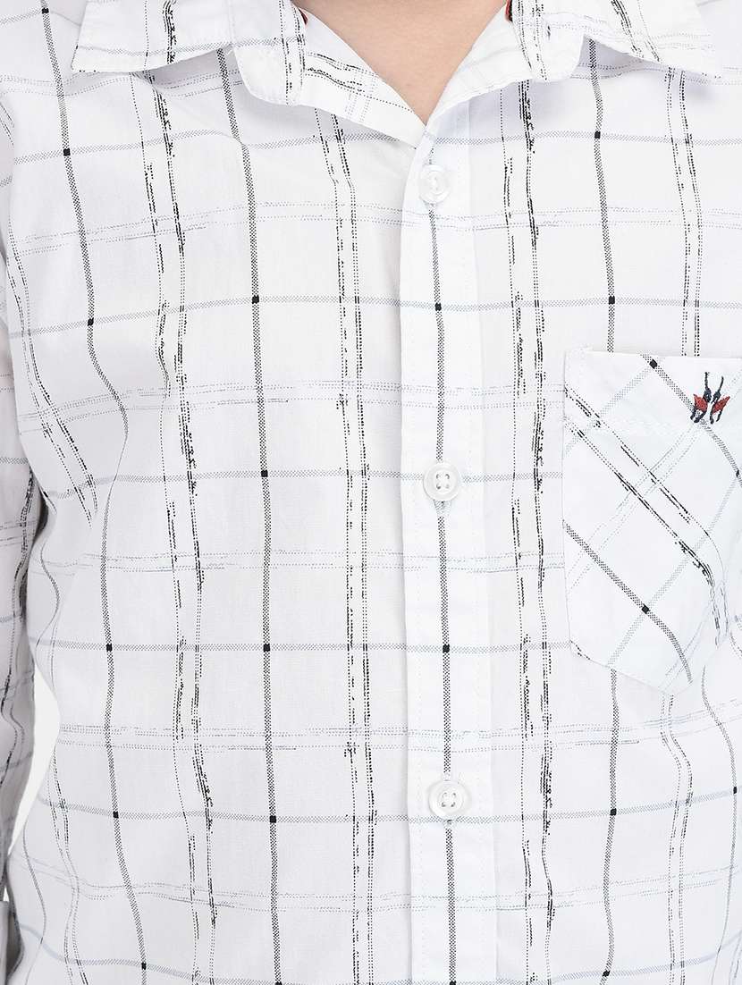 white checked printed regular shirt - 20969016 -  Standard Image - 5