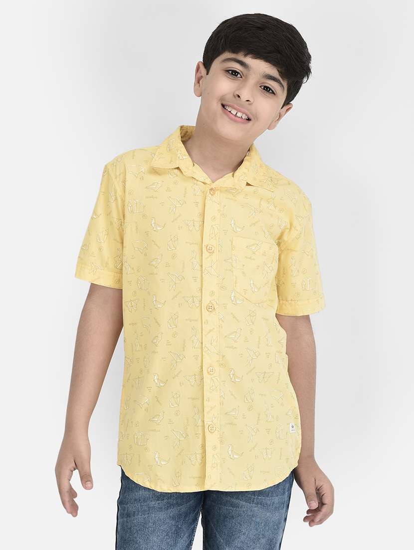 boys self printed regular shirt