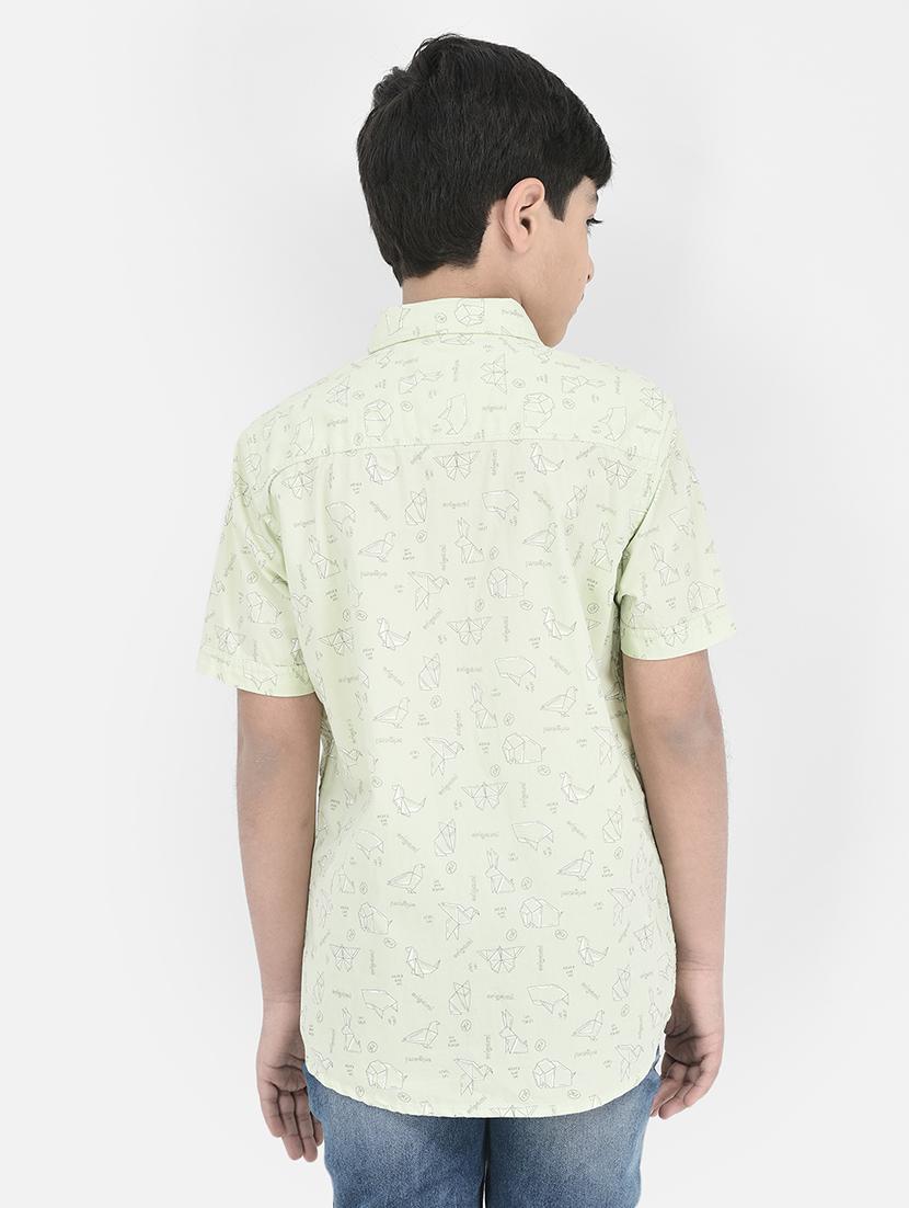 green printed detailed regular shirt - 20969019 - Standard Image - 3