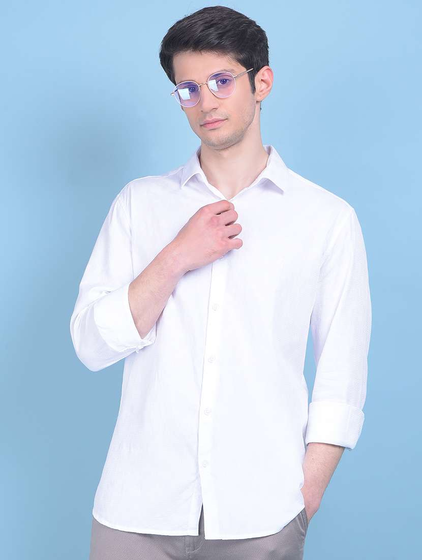 white cotton casual shirt