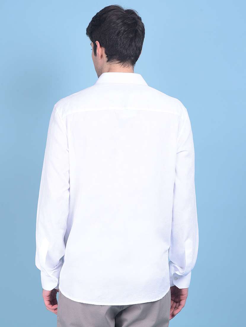 white cotton casual shirt - 20969096 -  Standard Image - 3