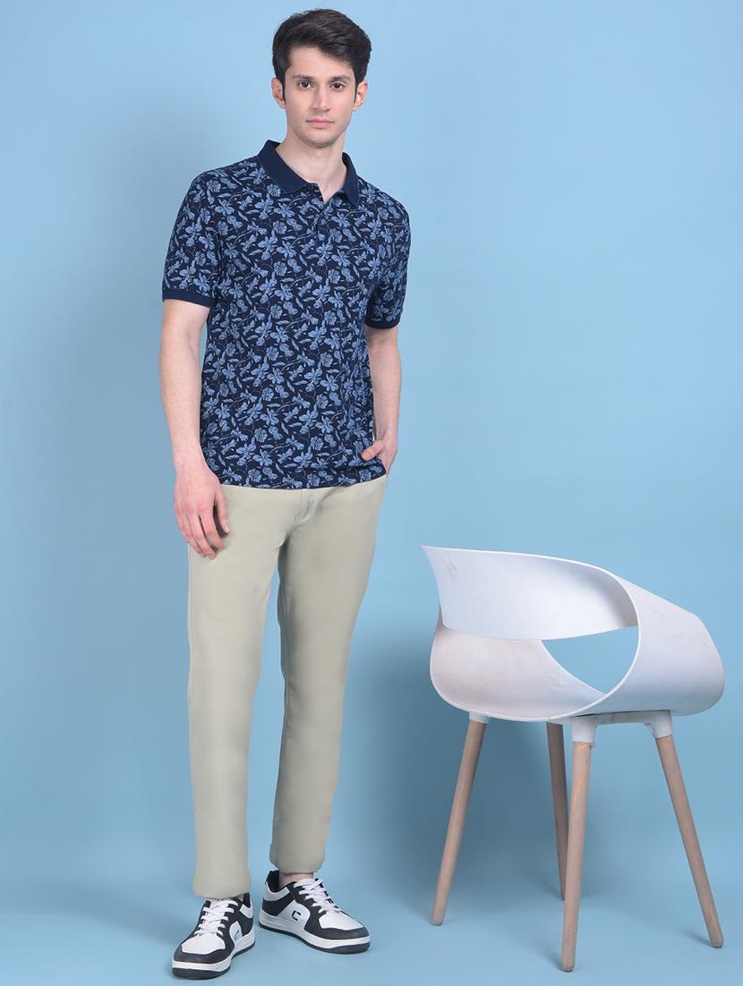 men polo neck floral printed t-shirt - 20969127 - Standard Image - 3
