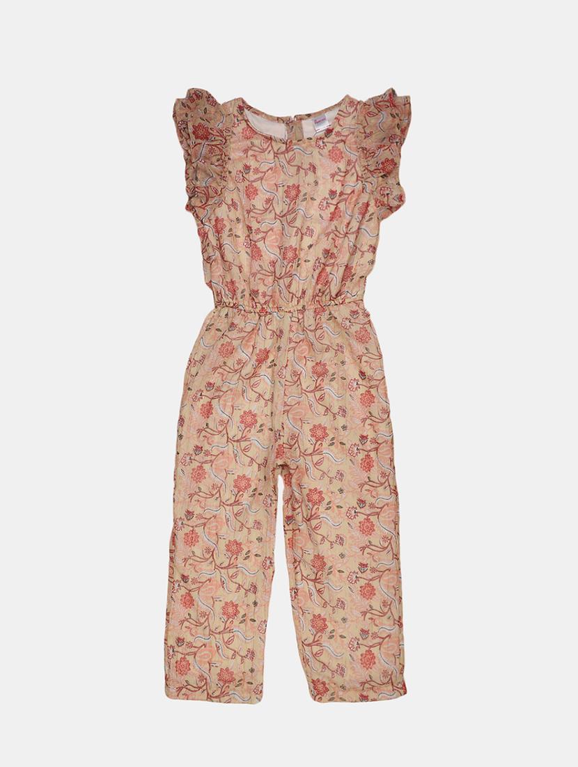 girls floral print jump suit