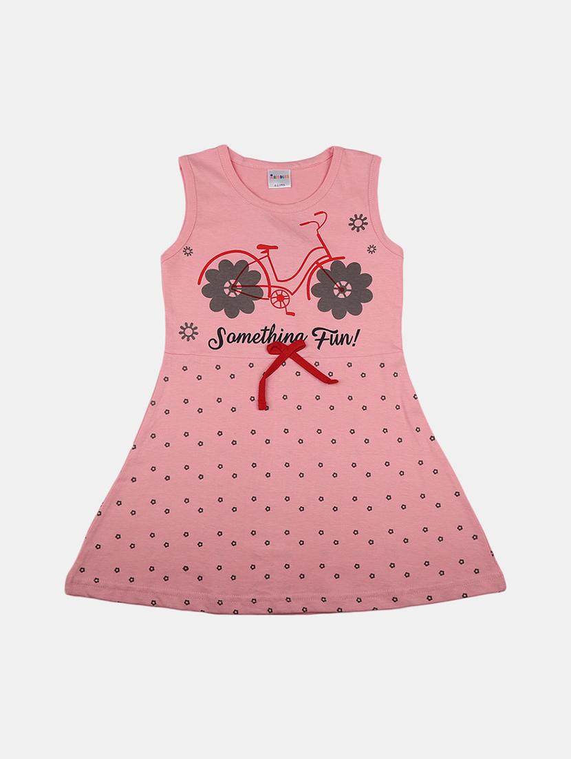 girls printed sleeveless cotton frock - 20969599 -  Zoom Image - 0