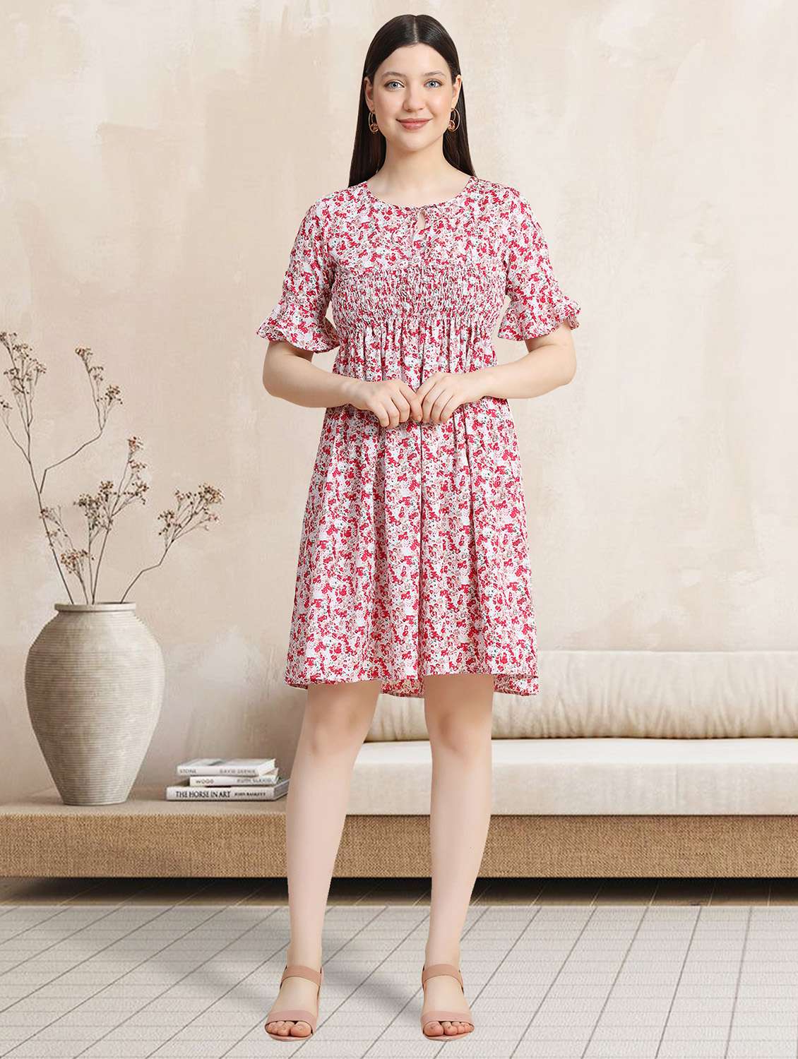 women floral printed fit & flare dress - 20969645 -  Zoom Image - 0