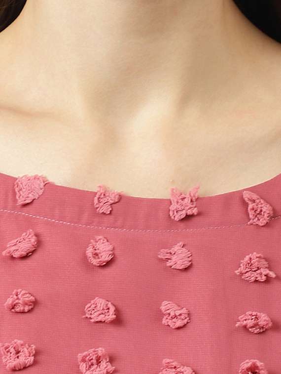 women peach solid with work fit & flare dress - 20969703 -  Standard Image - 3