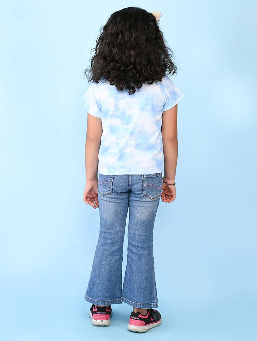 girls light blue printed detailed tee - 20969847 - Standard Image - 3