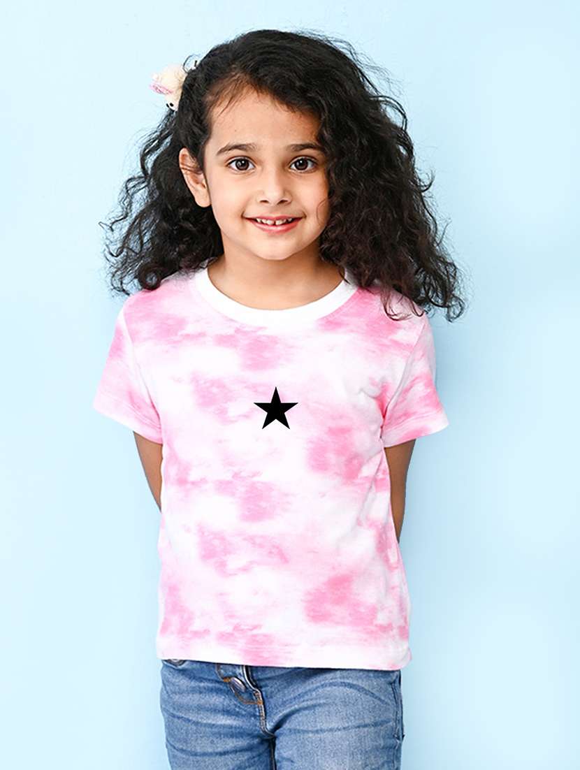 girls round neck tie & dye regular tee - 20969865 - Zoom Image - 0