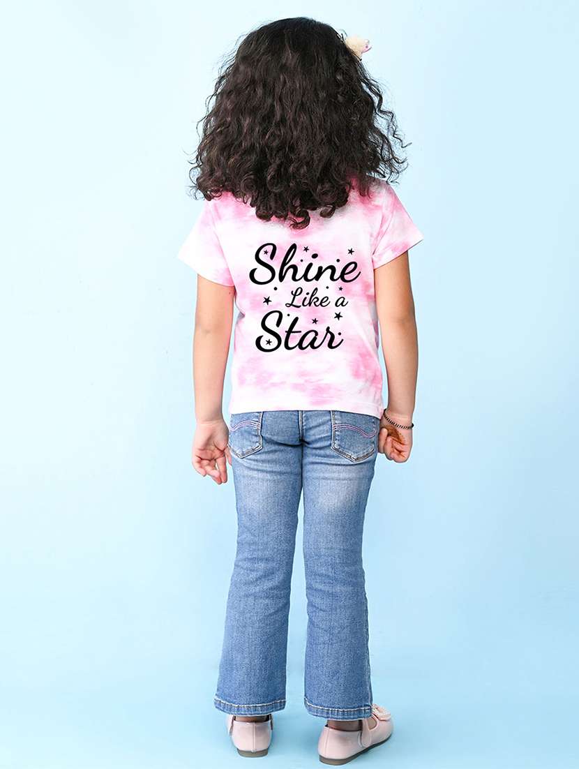 girls round neck tie & dye regular tee - 20969865 - Standard Image - 3