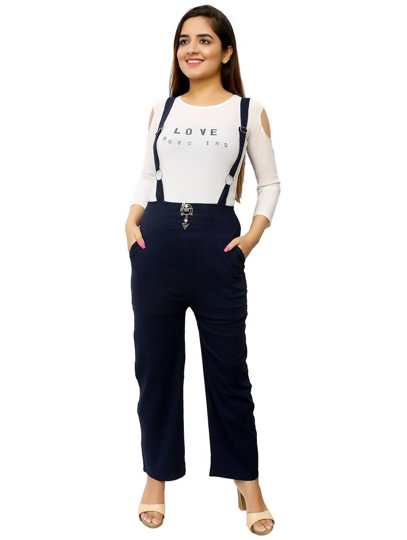 girls solid color dungaree twin set - 20969983 - Zoom Image - 0