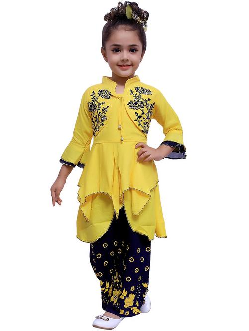 girls multi colored kurta palazzo set  - 20970076 -  Standard Image - 0