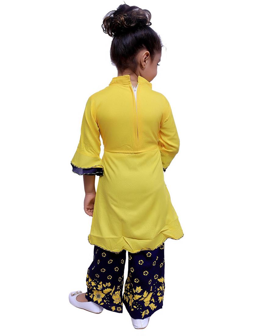 girls multi colored kurta palazzo set - 20970076 - Standard Image - 3