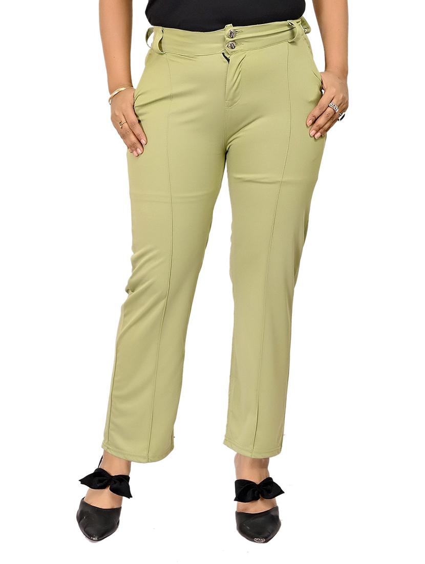 solid cotton casual trouser - 20970116 - Zoom Image - 0
