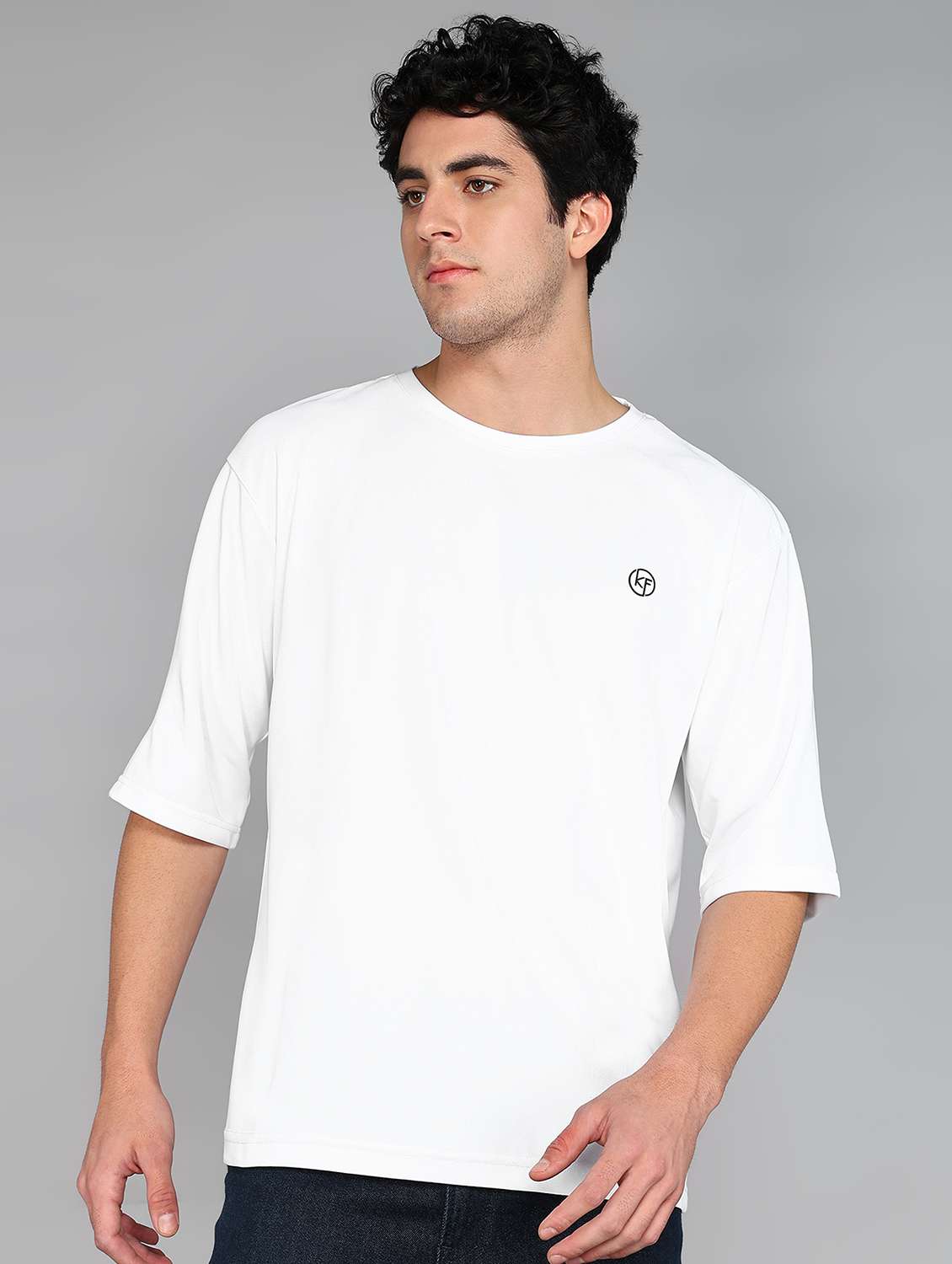 men crew neck logo print t-shirt