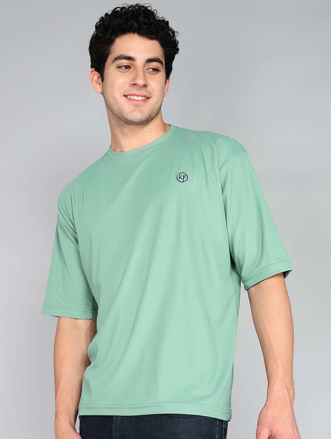 men crew neck logo print t-shirt