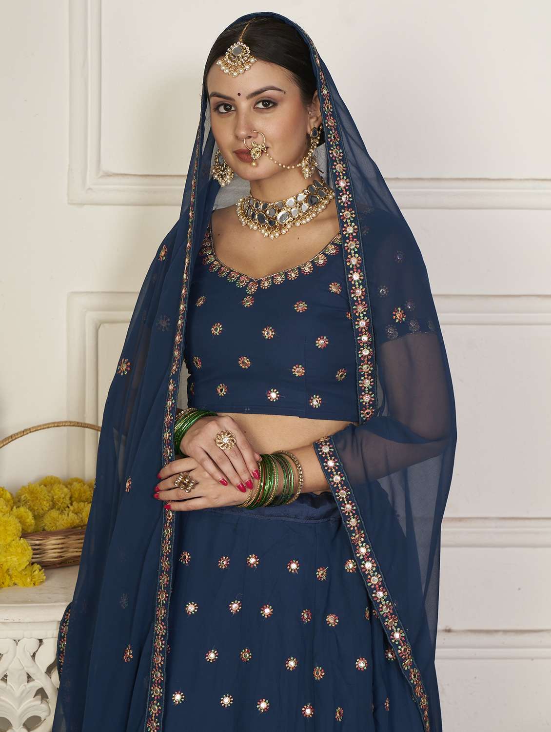 women flared semi-stitched lehnga - 20970443 - Standard Image - 3