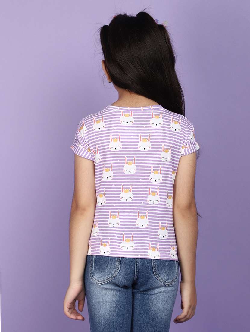 girls round neck all over print regular tee - 20970537 -  Standard Image - 3