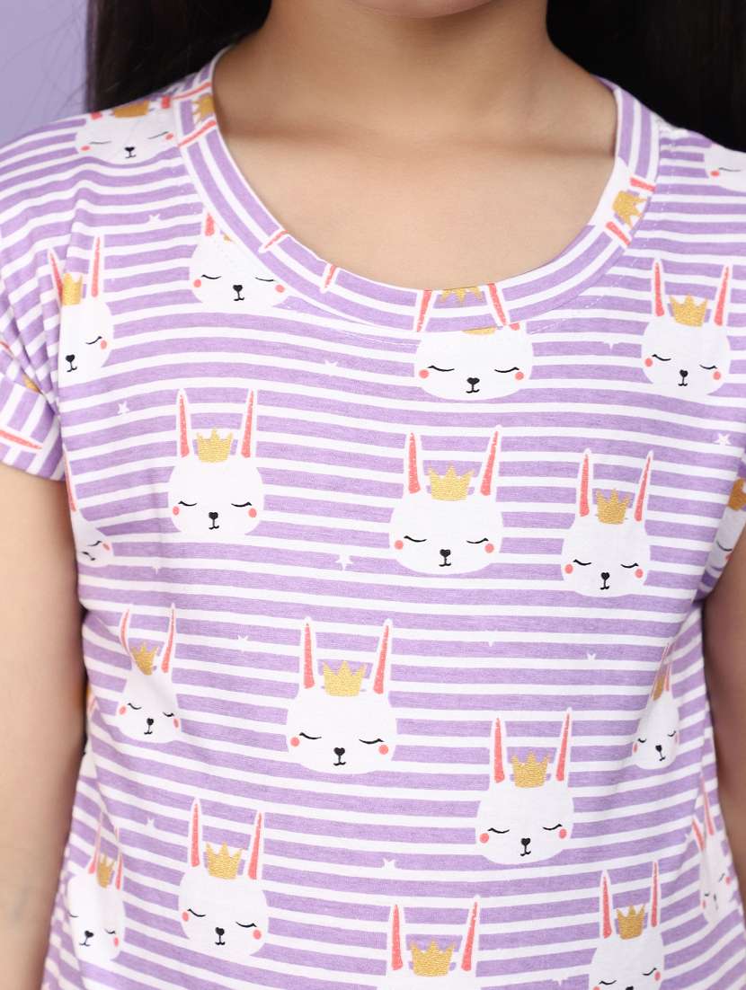 girls round neck all over print regular tee - 20970537 -  Standard Image - 5