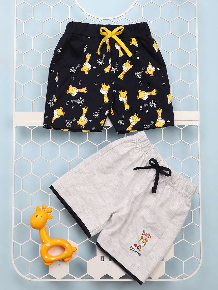 boys multicolored printed set of 2 shorts