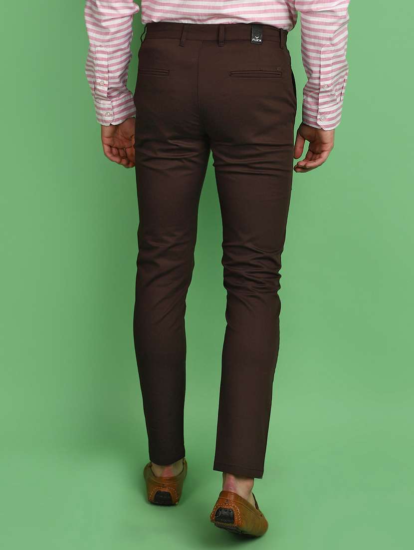 men solid ankle length chinos  - 20970603 -  Standard Image - 3
