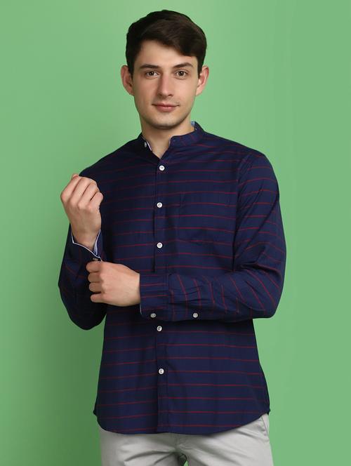 stripes printed casual shirt - 20970616 - Standard Image - 0