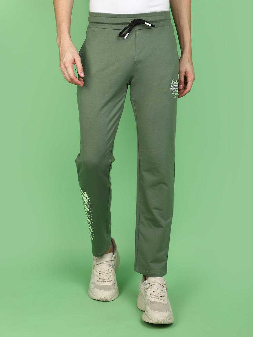 olive cotton  full length track pant - 20970630 -  Zoom Image - 0