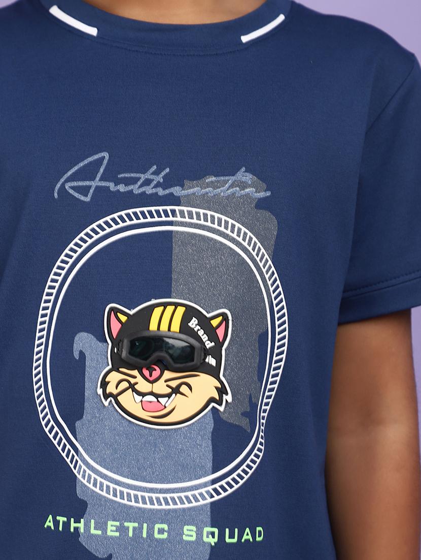 blue front print cotton t-shirt - 20970691 - Standard Image - 5