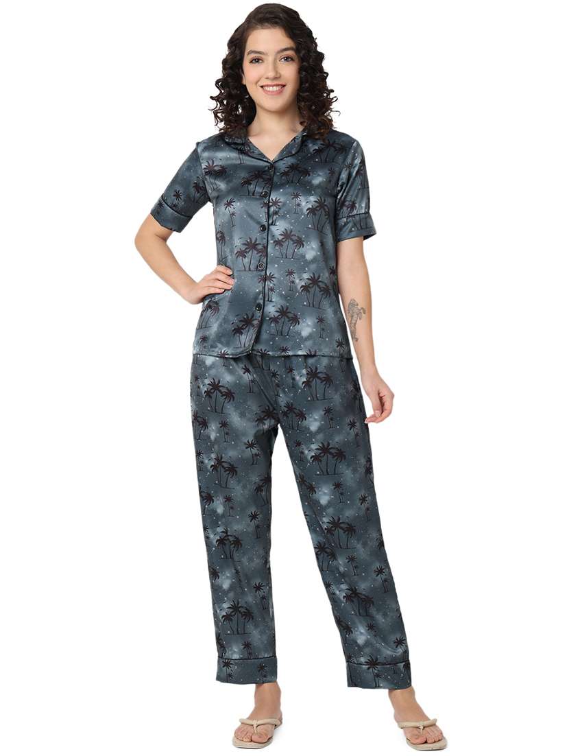 women printed pyjama nightwear set