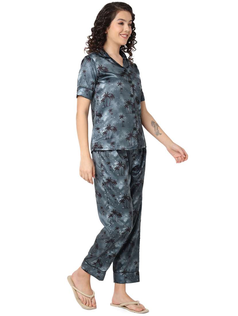 women printed pyjama nightwear set - 20971014 -  Standard Image - 3