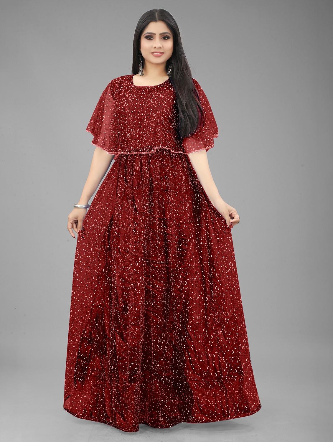 women printed net flared gown - 20971389 -  Zoom Image - 0